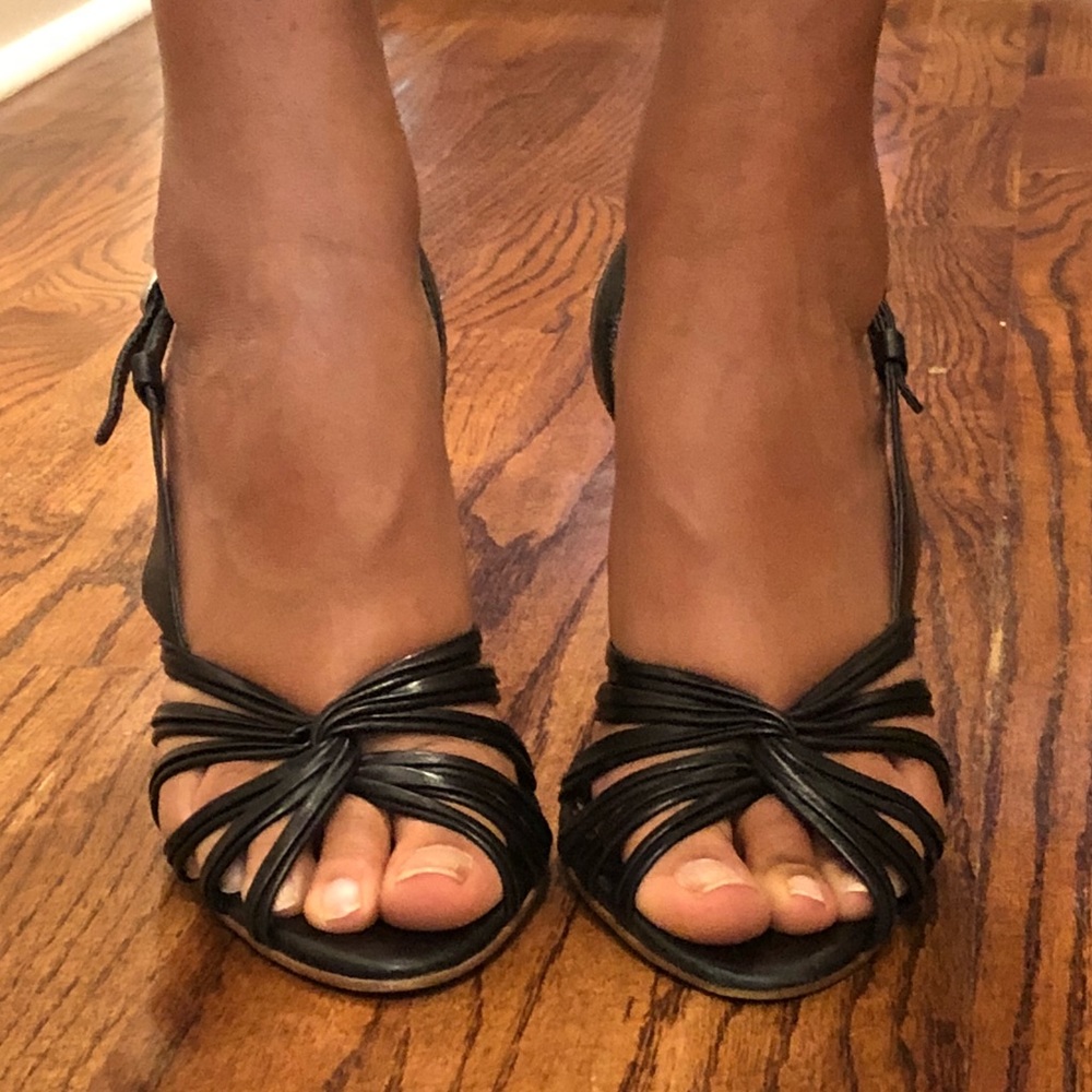 Black Leather Strappy Sandal
